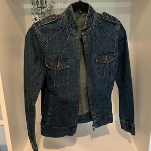 denim zip-up jacket